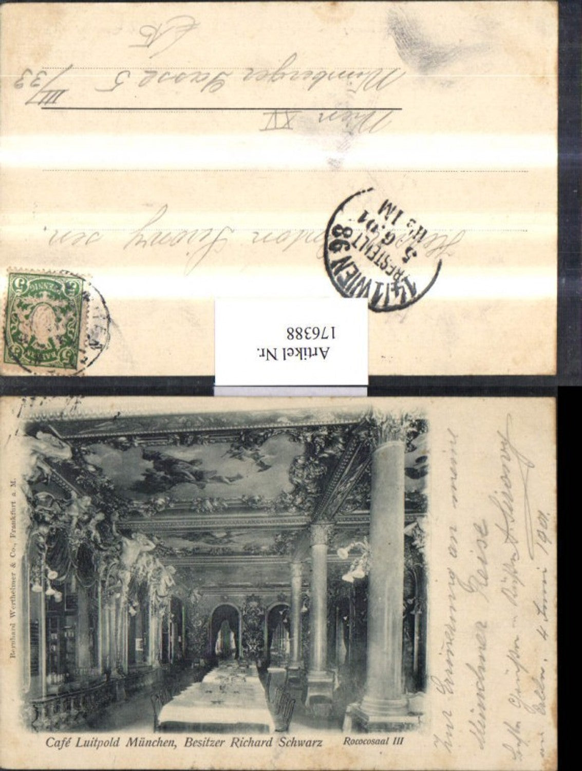 176388,München Cafe Luitpold Bes. Richard Schwarz Rococosaal 3 Saal