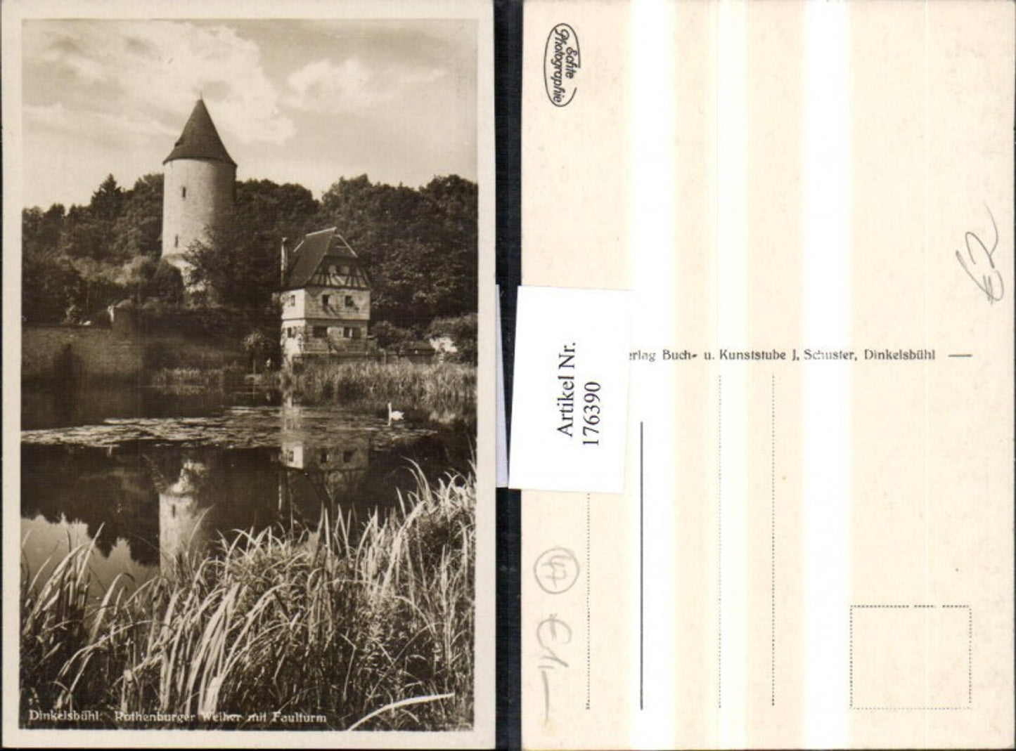 176390,Dinkelsbühl Rothenburger Weiher m. Faulturm Turm