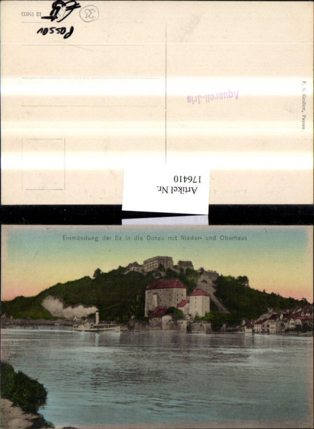 176410,Passau Einmündung d. Ilz i. d. Donau m. Nieder u. Oberhaus