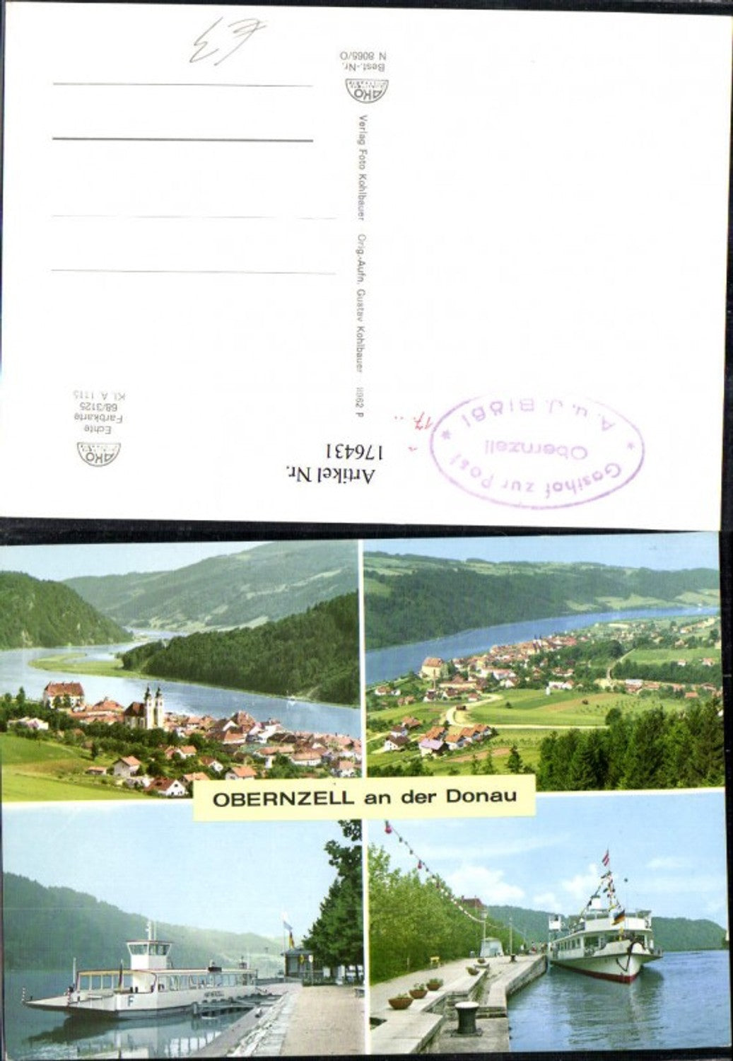 176431,Obernzell a. d. Donau Totale Schiff Hafnerzell Mehrbildkarte