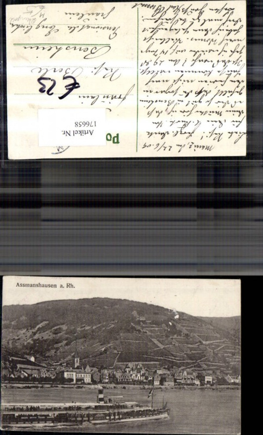 176658,Assmanshausen a. Rhein Ansicht m. Schiff Dampfer Rheingold