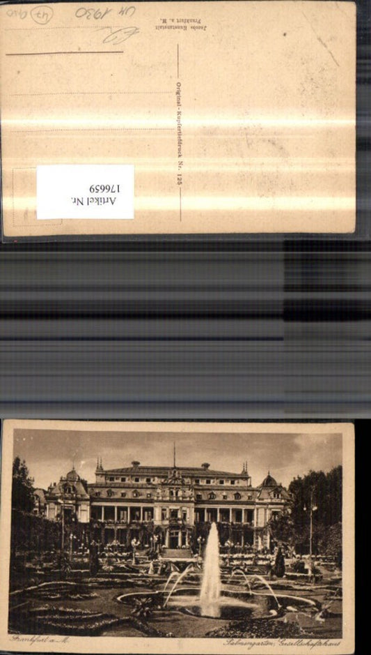 176659,Frankfurt a. Main Palmengarten Gesellschaftshaus Springbrunnen Brunnen