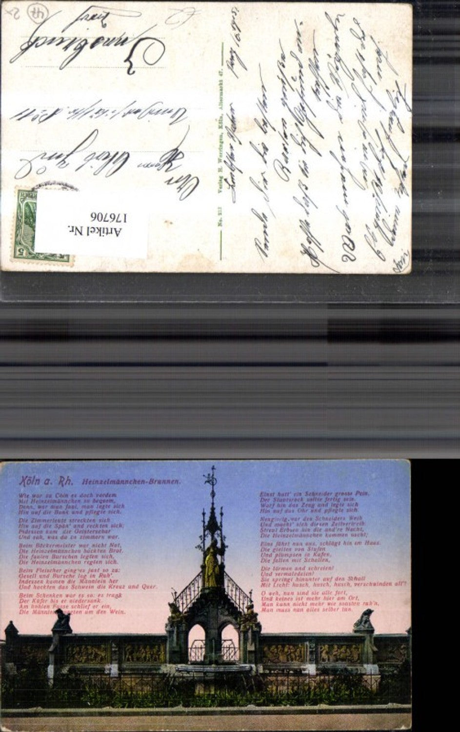 176706,Köln a. Rhein Heinzelmännchen Brunnen Spruch