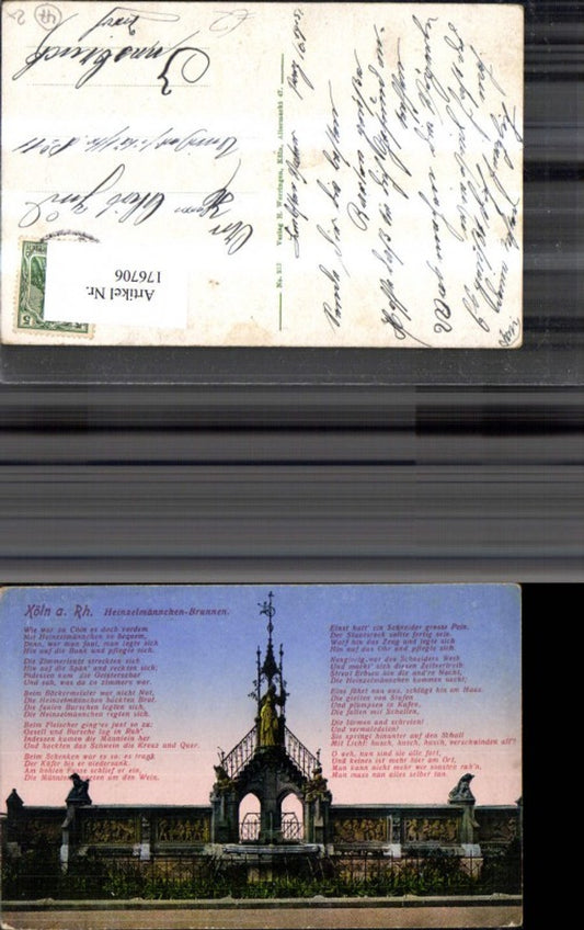 176706,Köln a. Rhein Heinzelmännchen Brunnen Spruch