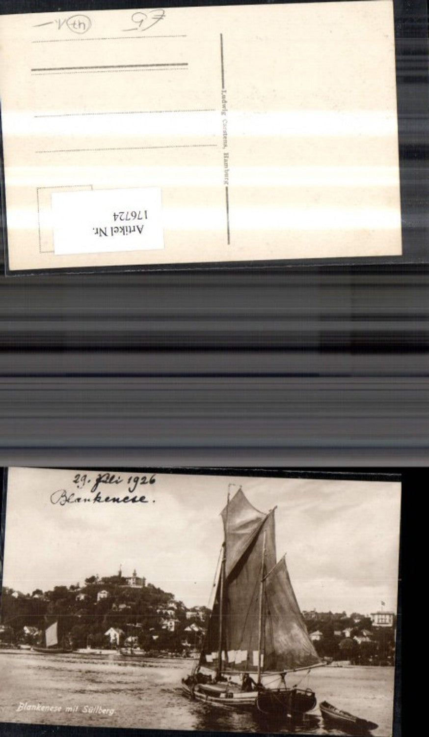 176724,Blankensee m Süllberg Ansicht Segelschiff Boot