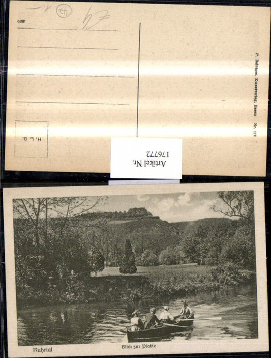176772,Ruhrtal Blick zur Platte Ruderboot Boot