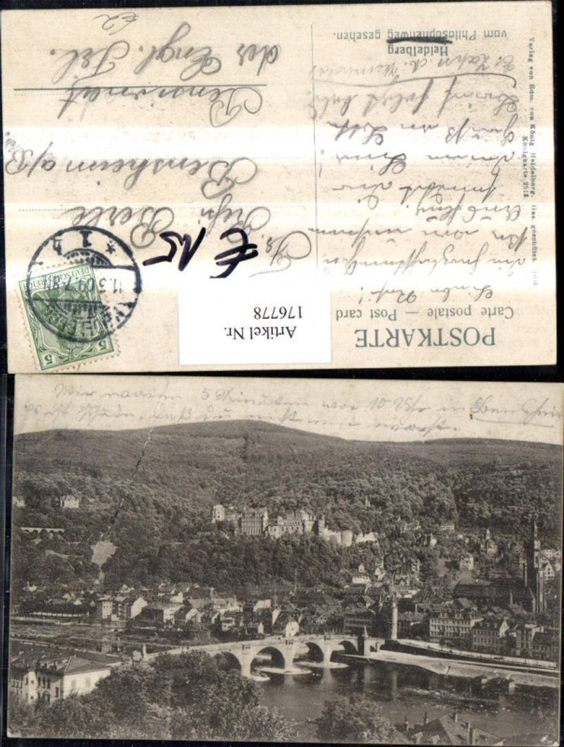 176778,Heidelberg Teilansicht v. Philosophenweg gesehen