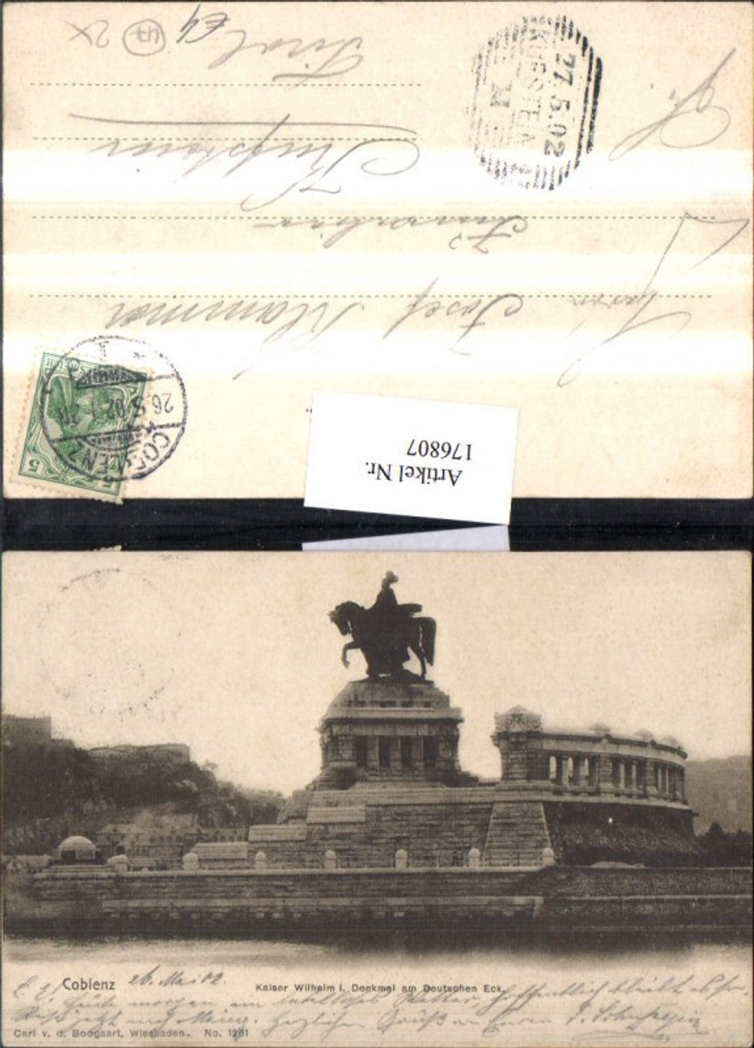 176807,Coblenz Koblenz Kaiser Wilhelm I. Denkmal am Deutschen Eck