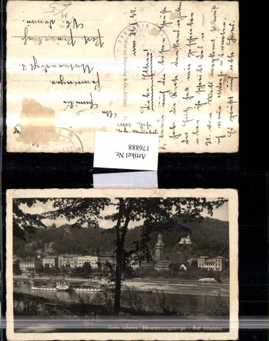 176888,Sächsische Schweiz Elbsandsteingebirge Bad Schandau Teilansicht Schiff