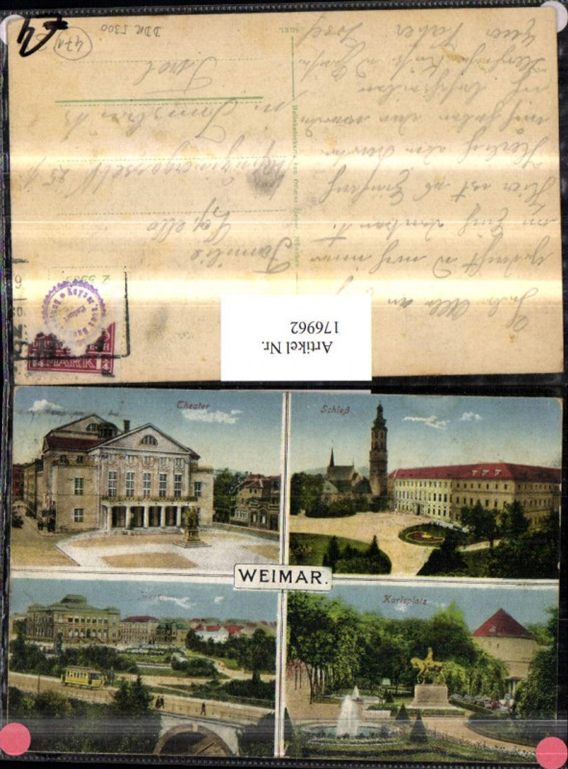 176962,Weimar Theater Schloss Karlsplatz Museum Mehrbildkarte