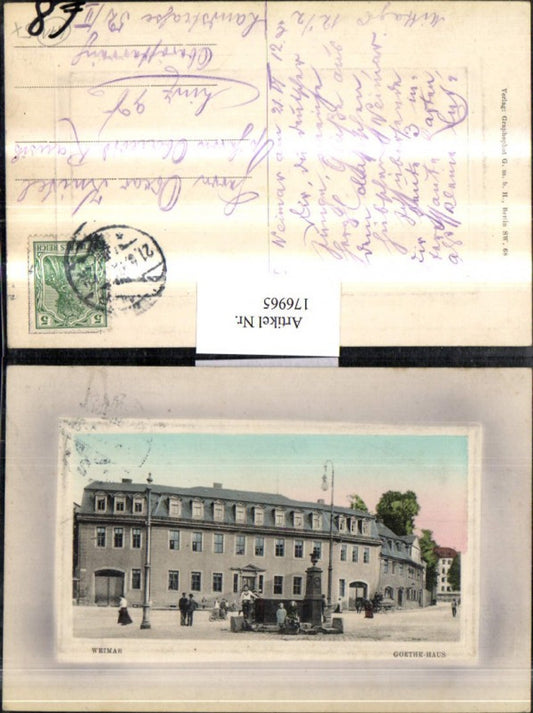 176965,Präge AK Weimar Goethe-Haus
