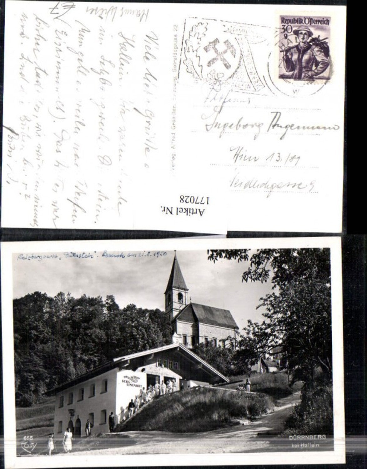 177028,Dürrnberg b. Hallein Bergeinfahrt Kirche