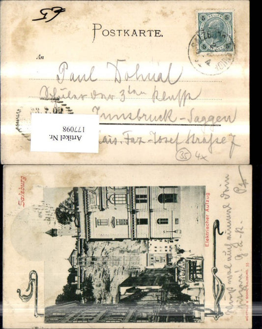 177098,Salzburg Elektrischer Aufzug Mönchsberg