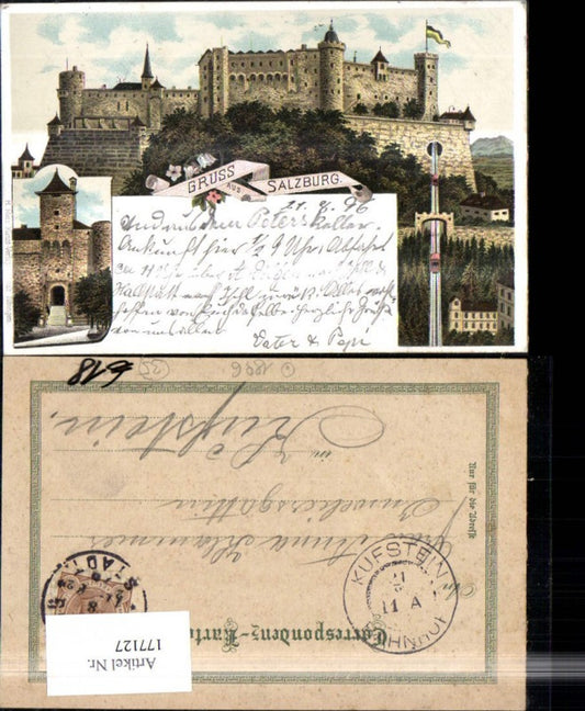 177127,Salzburg Litho Festung Hohensalzburg