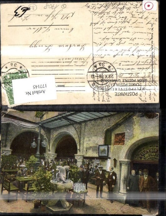 177145,Salzburg Stiftskeller St Peter m. Personen 1908