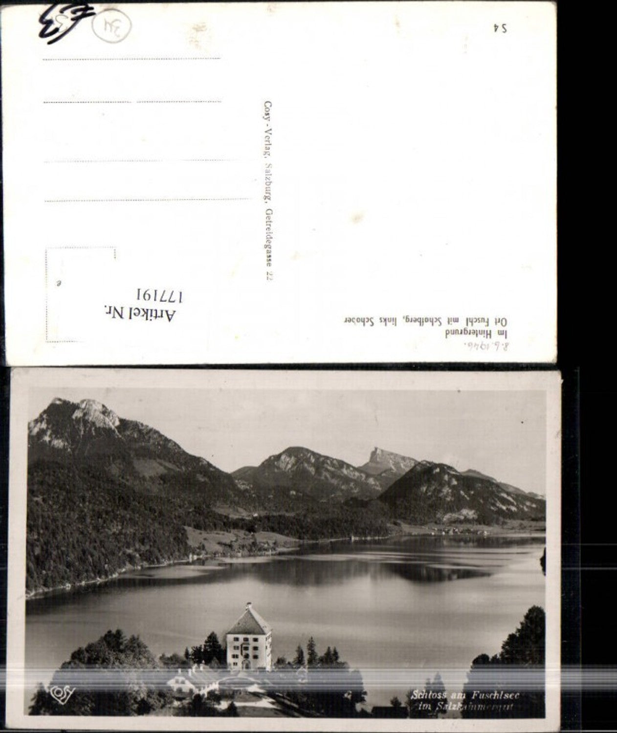 177191,Fuschl a. See Schloss a. Fuschlsee Salzkammergut m. Schafberg u. Schober