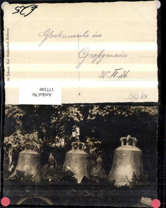 177240,Foto Ak Glockenweihe i. Großgmain b. Bad Reichenhall 1926 Glocke Personen