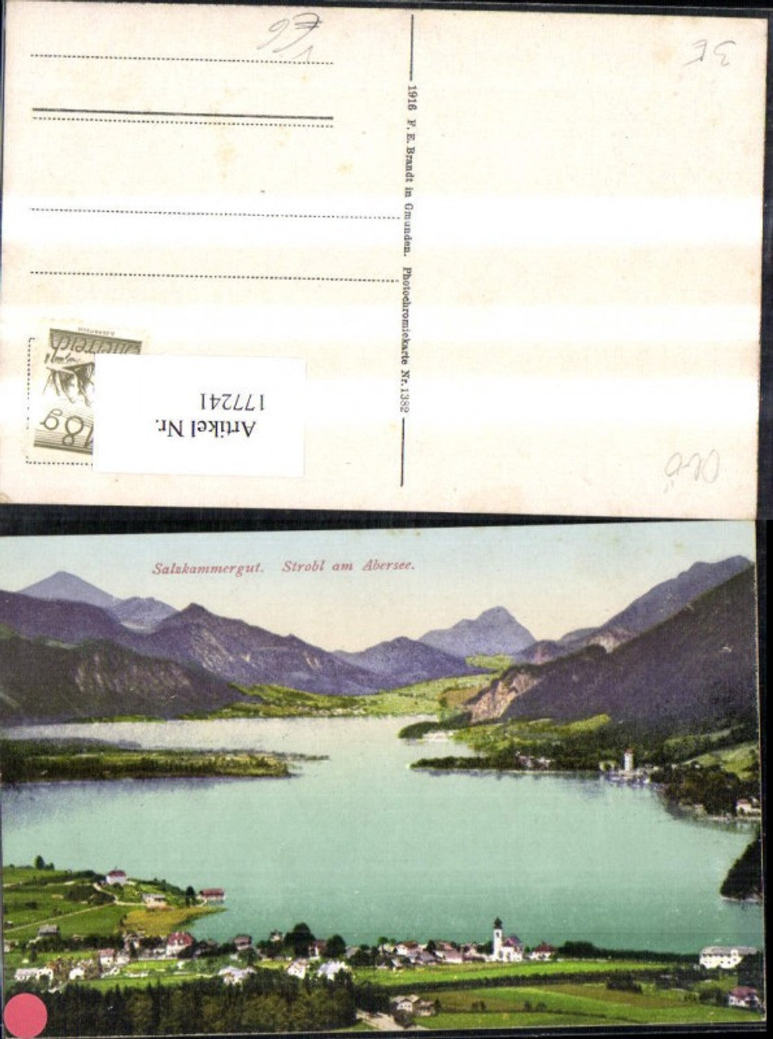 177241,Strobl a. Abersee Wolfgangsee Salzkammergut pub F. E. Brandt 1382