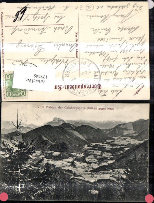 177245,Vom Plateau d. Gaisbergspitze b. Salzburg geg. Osten 1907