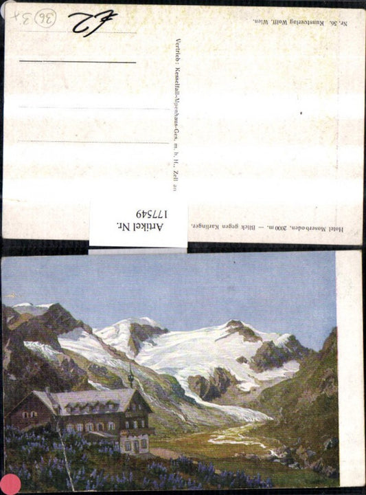 177549,Künstler AK sign. Wolff Hotel Moserboden Blick geg. Karlinger b. Kaprun