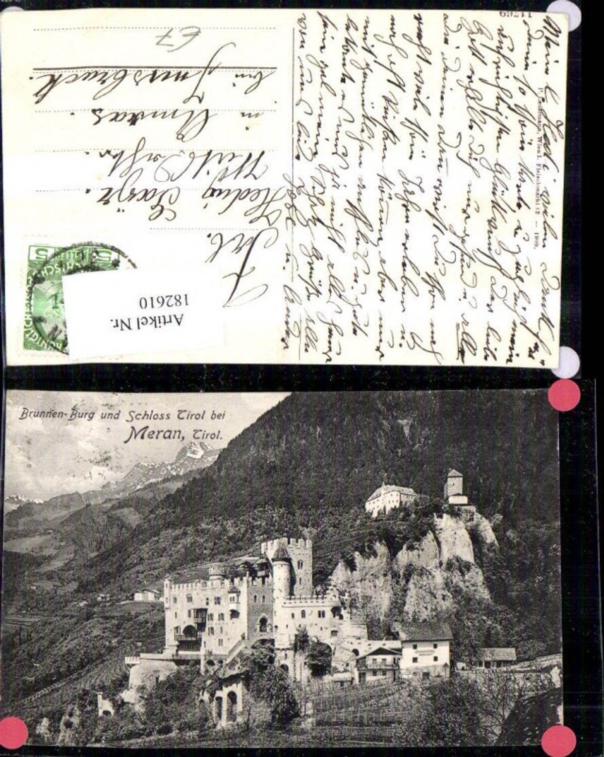 182610,Trentino Brunnen Burg u. Schloss Tirol b. Meran Tirol