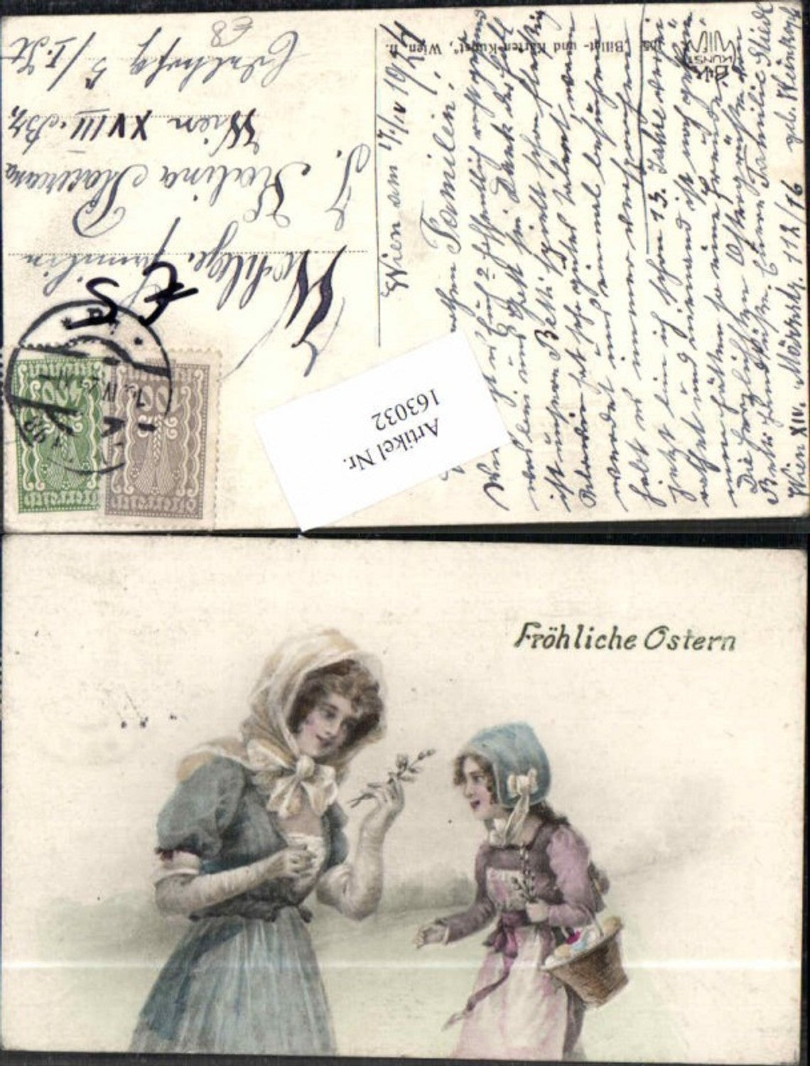 163032,Art Nouveau Jugendstil Ostern Kinder