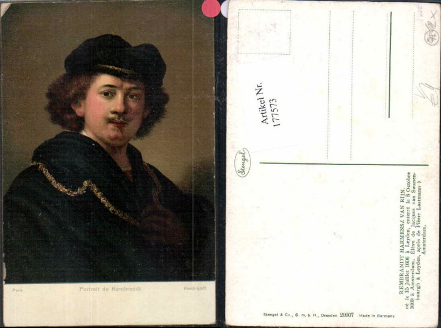 177573,Künstler AK Stengel & Co. 29907 Rembrandt