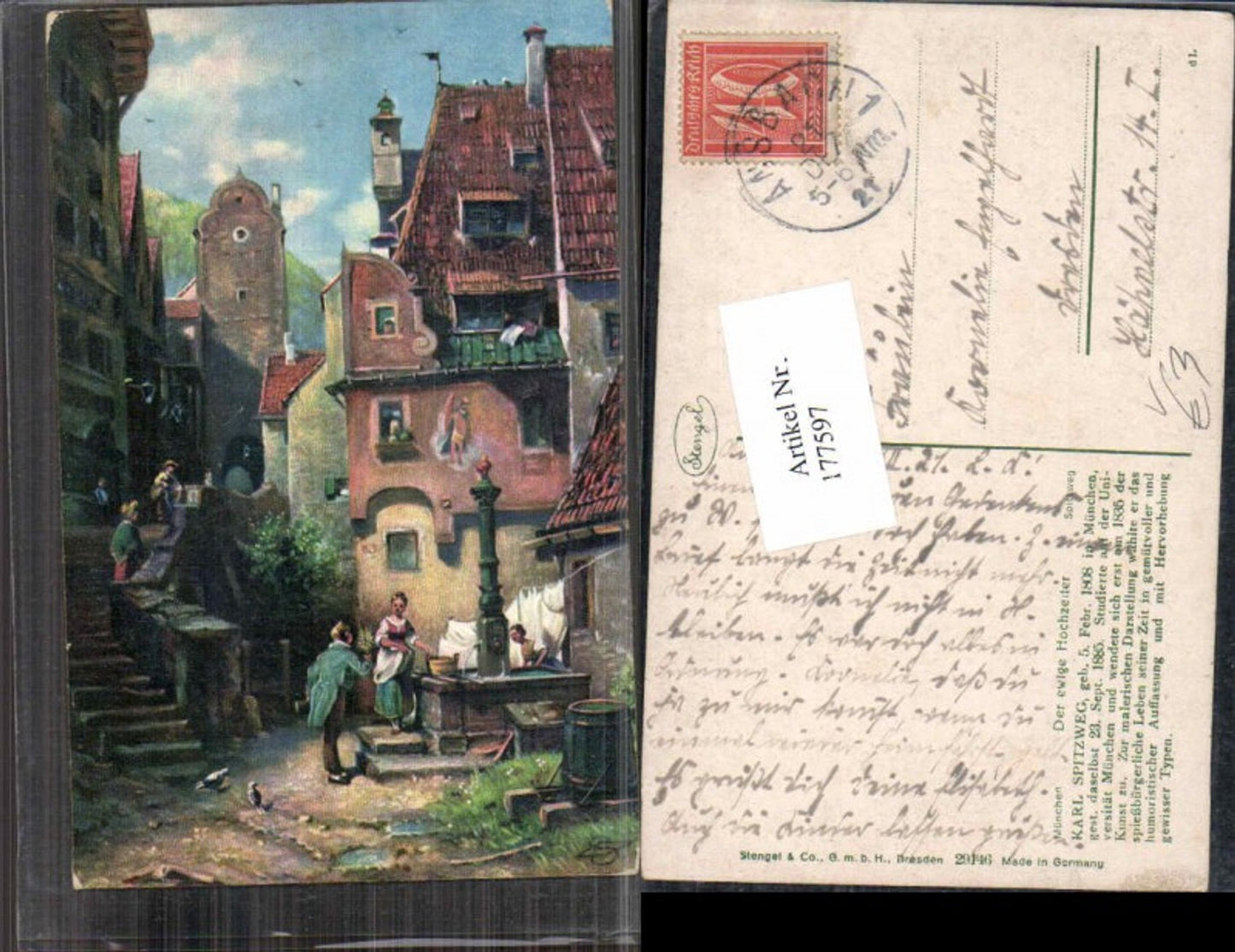 177597,Künstler AK Stengel & Co. 29146 Karl Spitzweg Hochzeiter