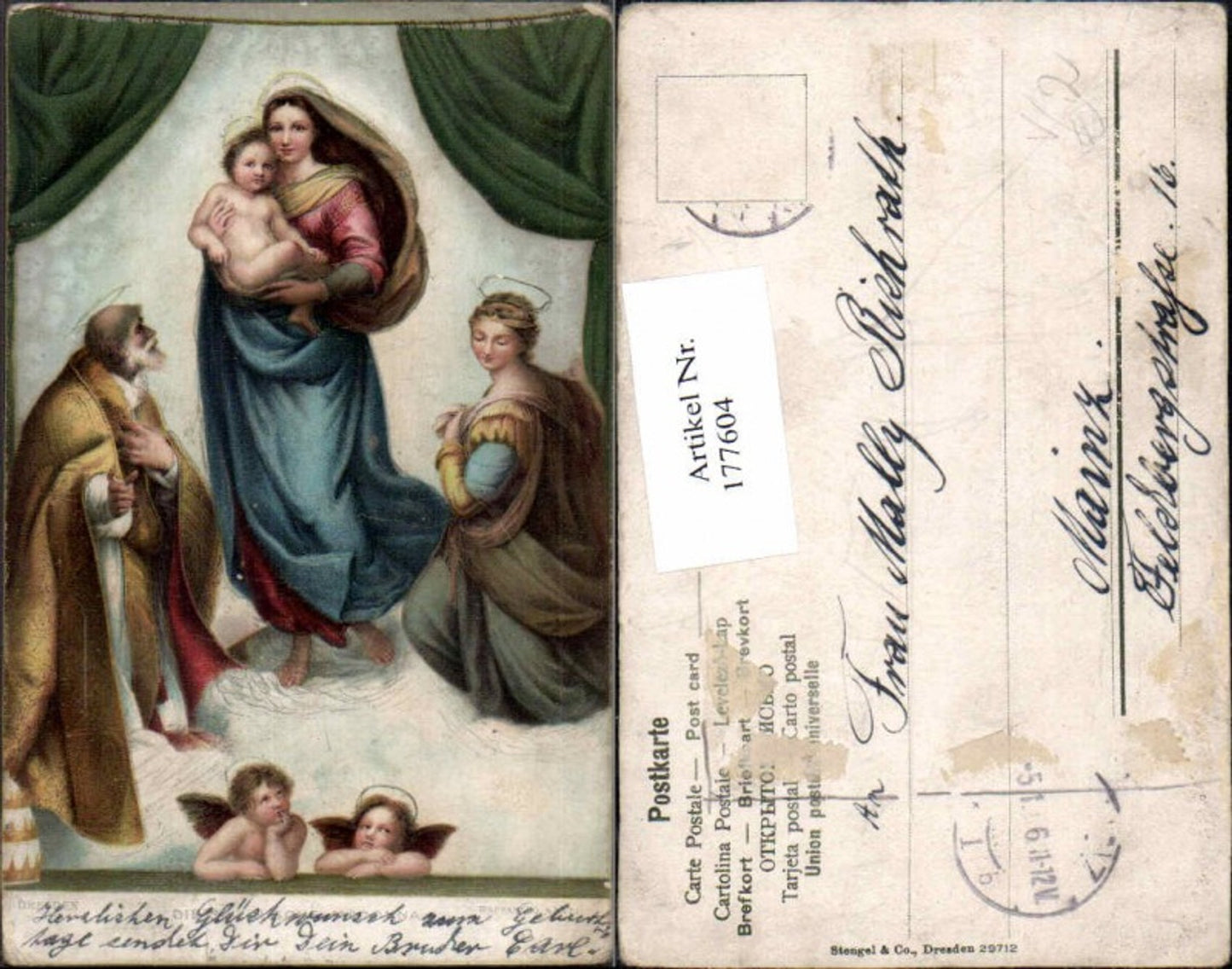 177604,Künstler AK Stengel & Co. 29712 Maria Himmel