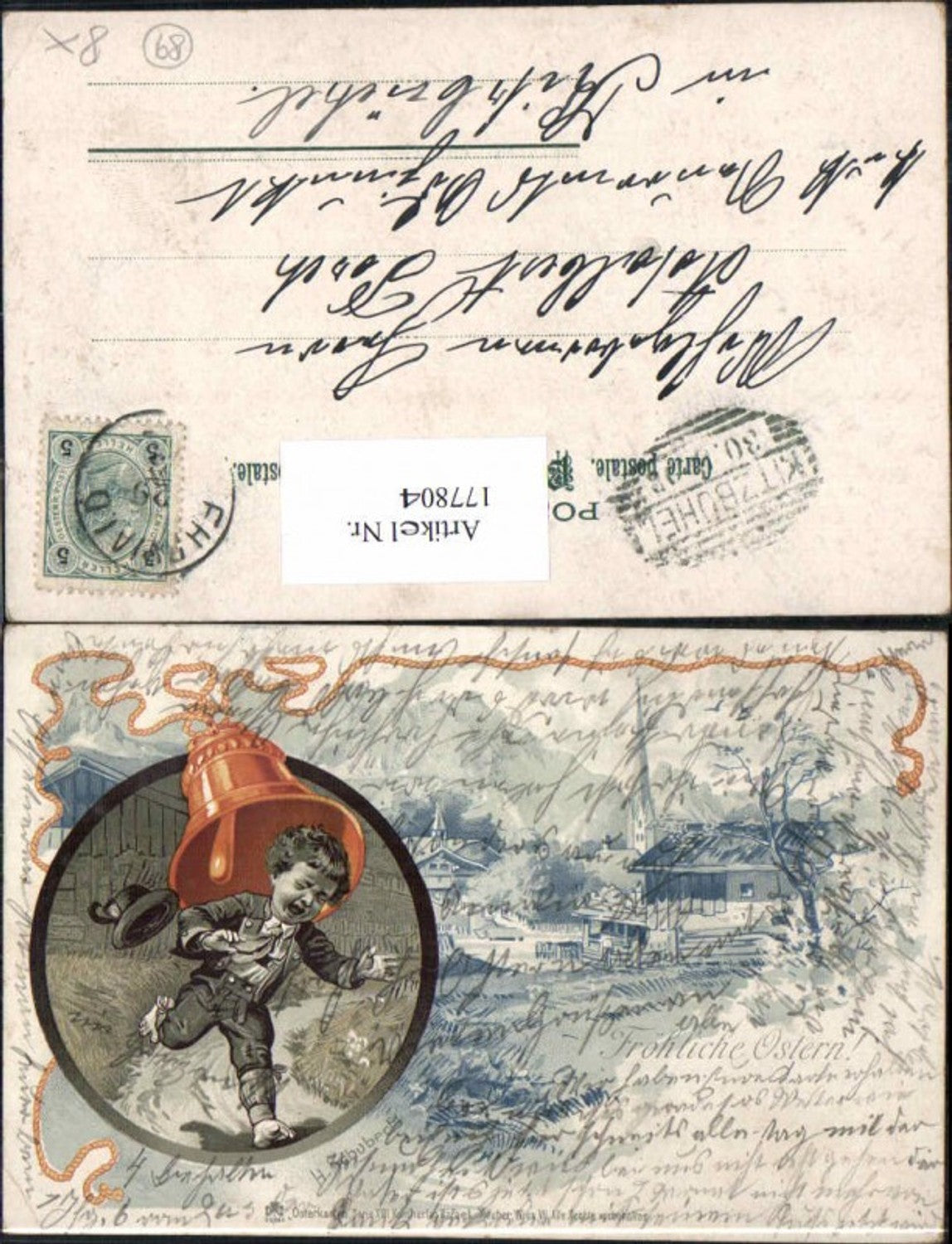 177804, Easter H. Schubert Litho Young Bell pub Neuber Easter cards Series XVII