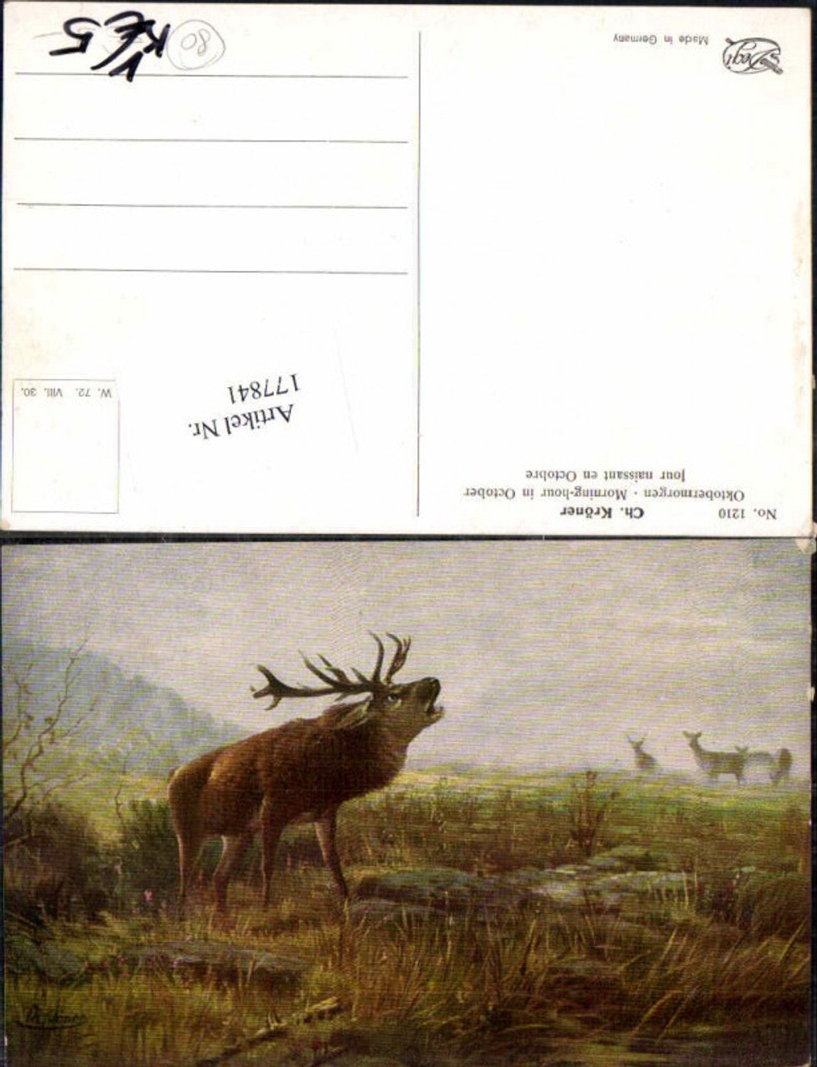 177841,Degi AK 1210 Ch. Kröner Oktobermorgen Hirsch Jagd Wild