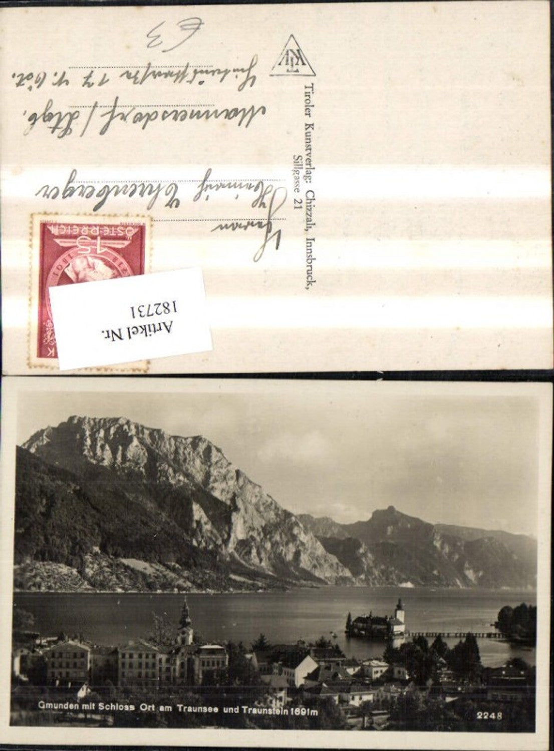 182731,Gmunden m. Schloss Ort a. Traunsee u. Traunstein