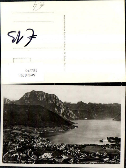 182746,Gmunden Totale Salzkammergut Traunsee Fliegeraufnahme