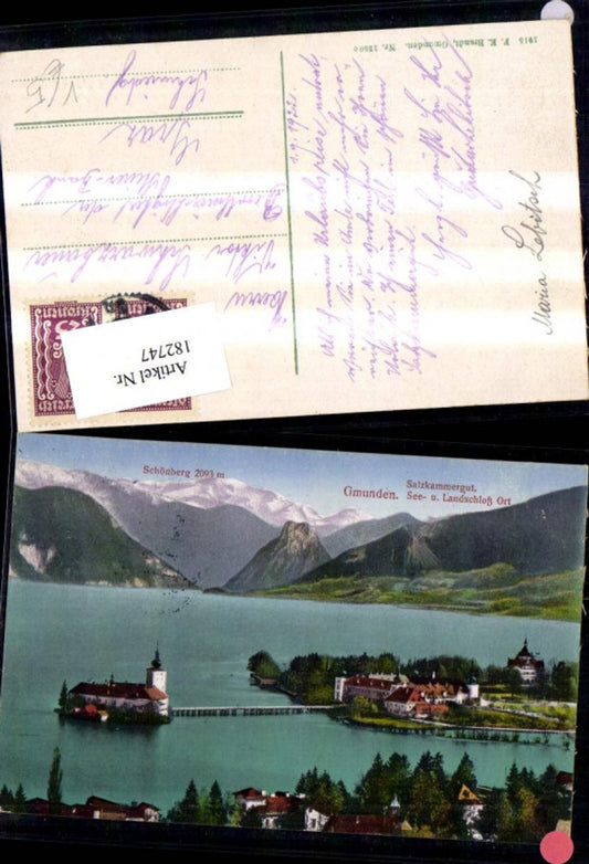 182747,Gmunden Seeschloss Ort Salzkammergut Traunsee pub F. E. Brandt 1350c