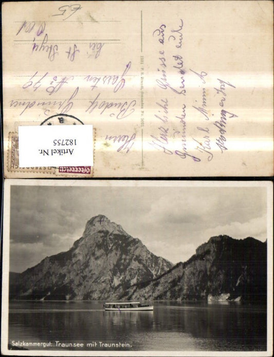 182755,Traunsee m. Traunstein Ansicht m. Schiff pub F. E. Brandt 5021
