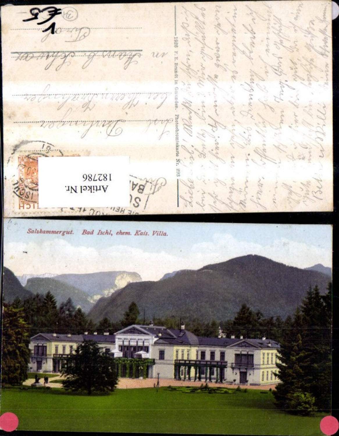 182786,Bad Ischl ehem. Kaiservilla Salzkammergut pub F. E. Brandt 293