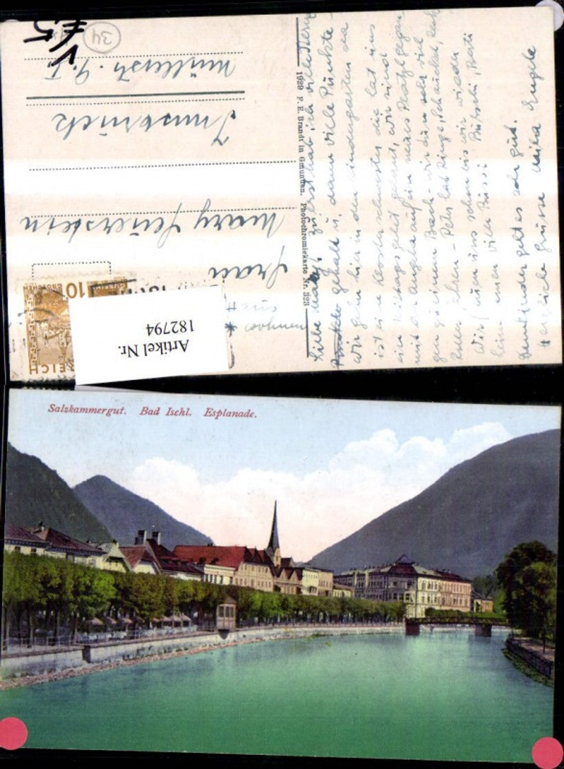 182794,Bad Ischl Esplanade Salzkammergut pub F. E. Brandt 323
