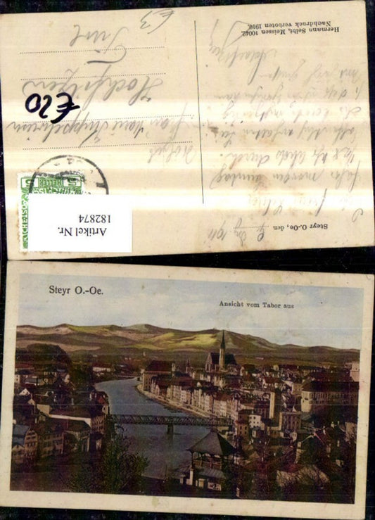 182874,Steyr Ansicht v. Tabor aus Künstler Ak