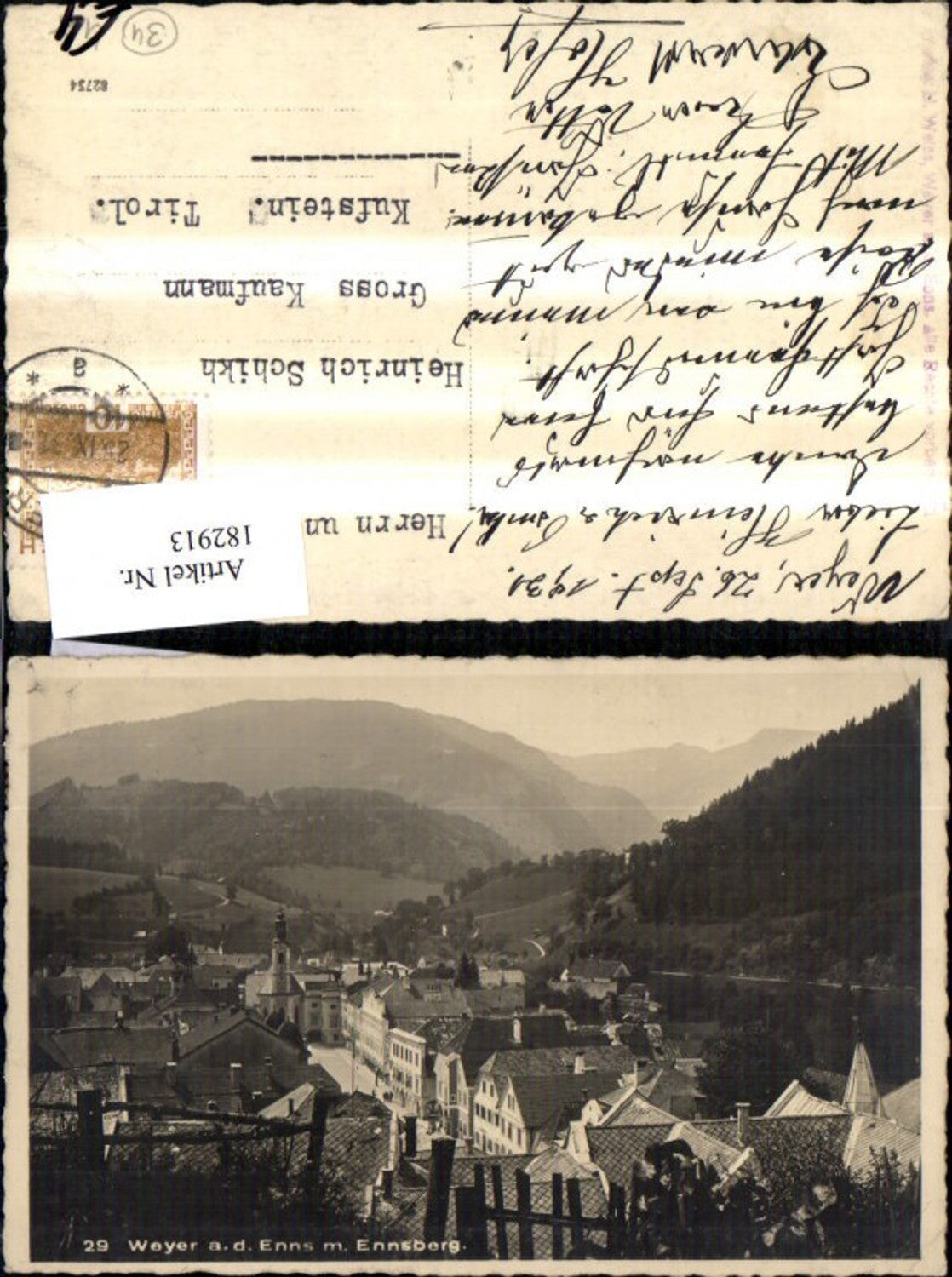 182913,Weyer a. d. Enns m. Ennsberg Foto Ak 1931