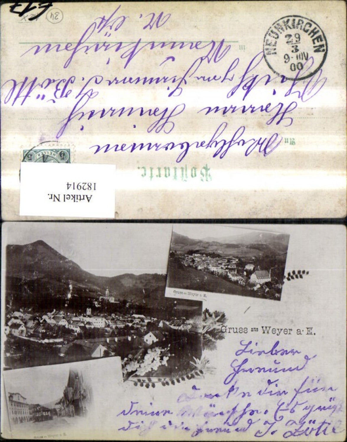 182914,Gruss a. Weyer a. d. Enns Litho
