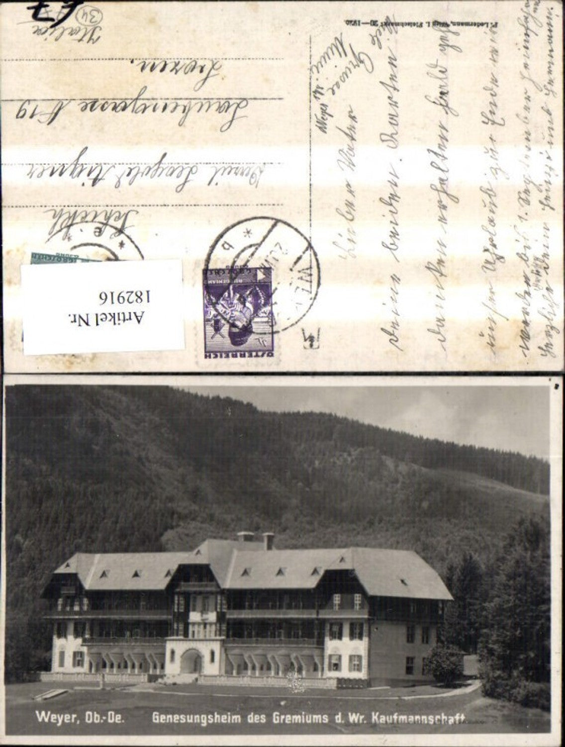 182916,Weyer a. d. Enns Genesungsheim d. Gremiums d. Wr. Kaufmannschaft