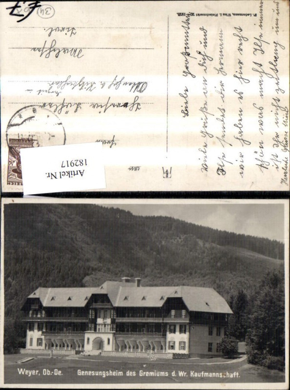 182917,Weyer a. d. Enns Genesungsheim d. Gremiums d. Wr. Kaufmannschaft
