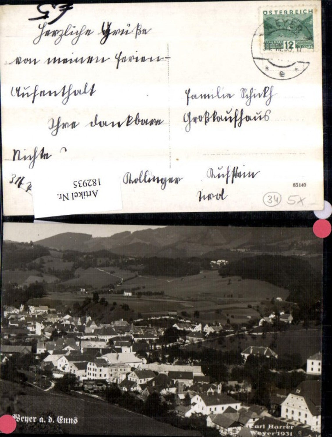 182935,Weyer a. d. Enns Totalansicht Foto Ak