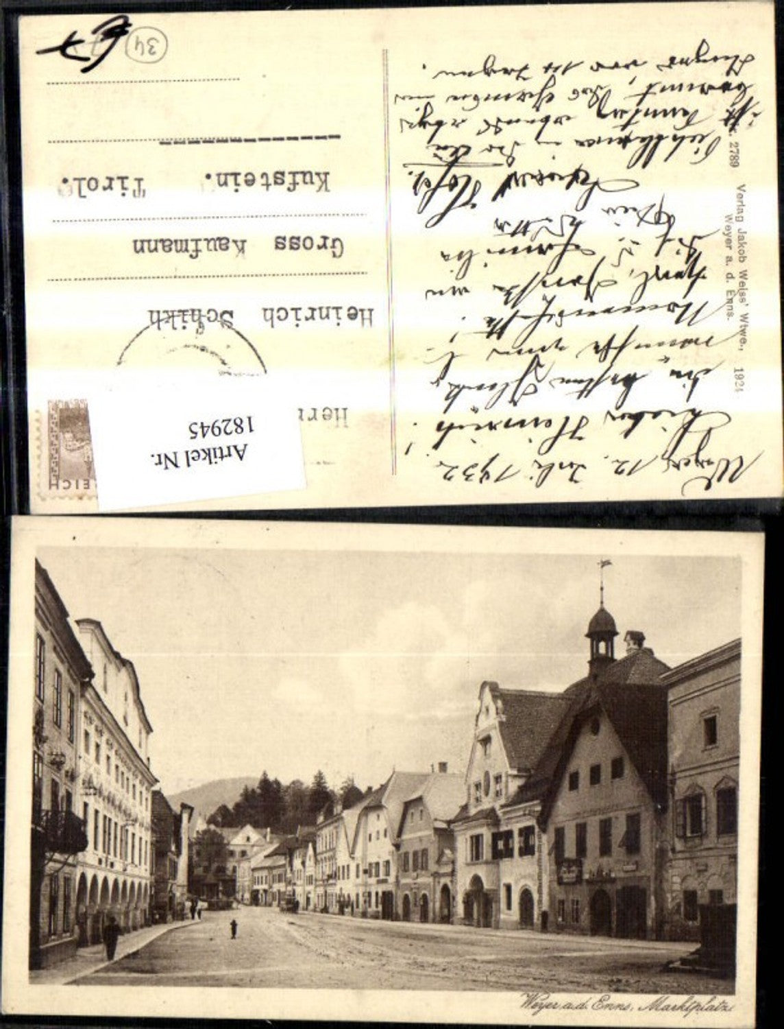 182945,Weyer a. d. Enns Marktplatz 1932