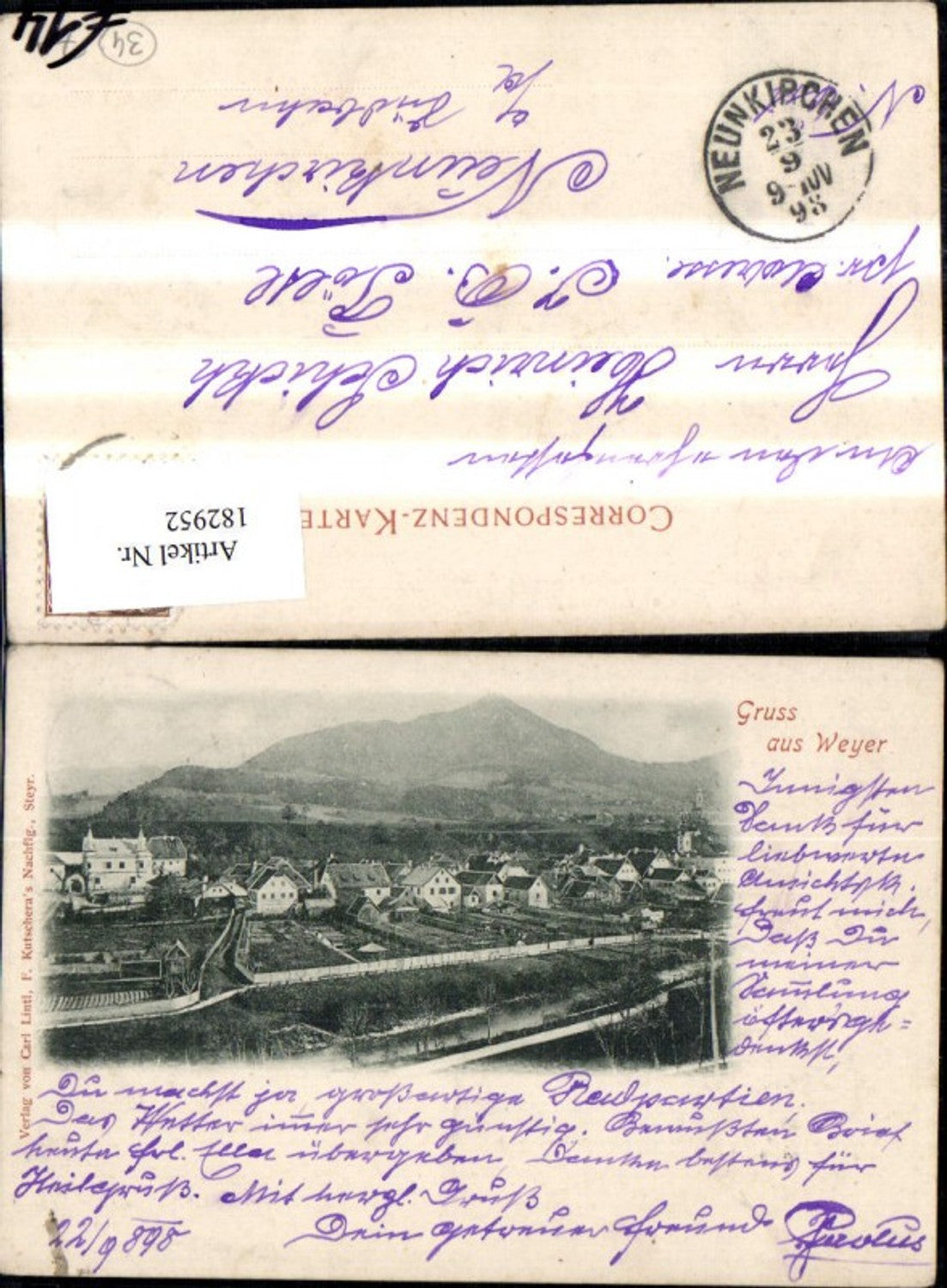 182952,Gruss a. Weyer a. d. Enns 1898