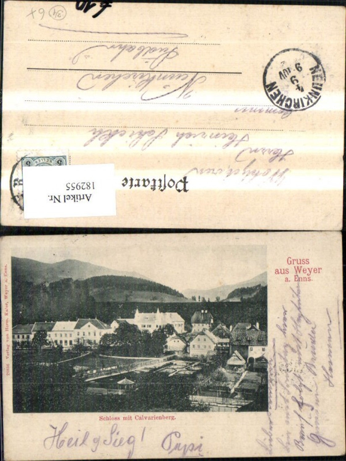 182955,Weyer a. d. Enns Schloss m. Calvarienberg