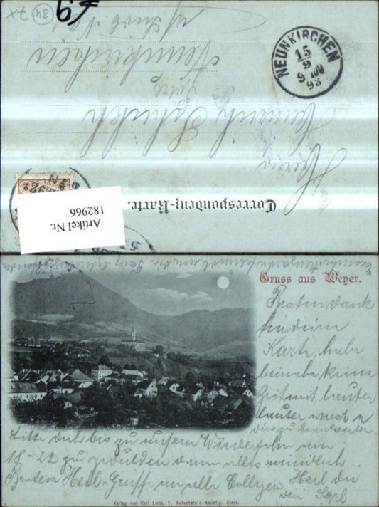 182966,Gruss a. Weyer a. d. Enns b. Mondschein