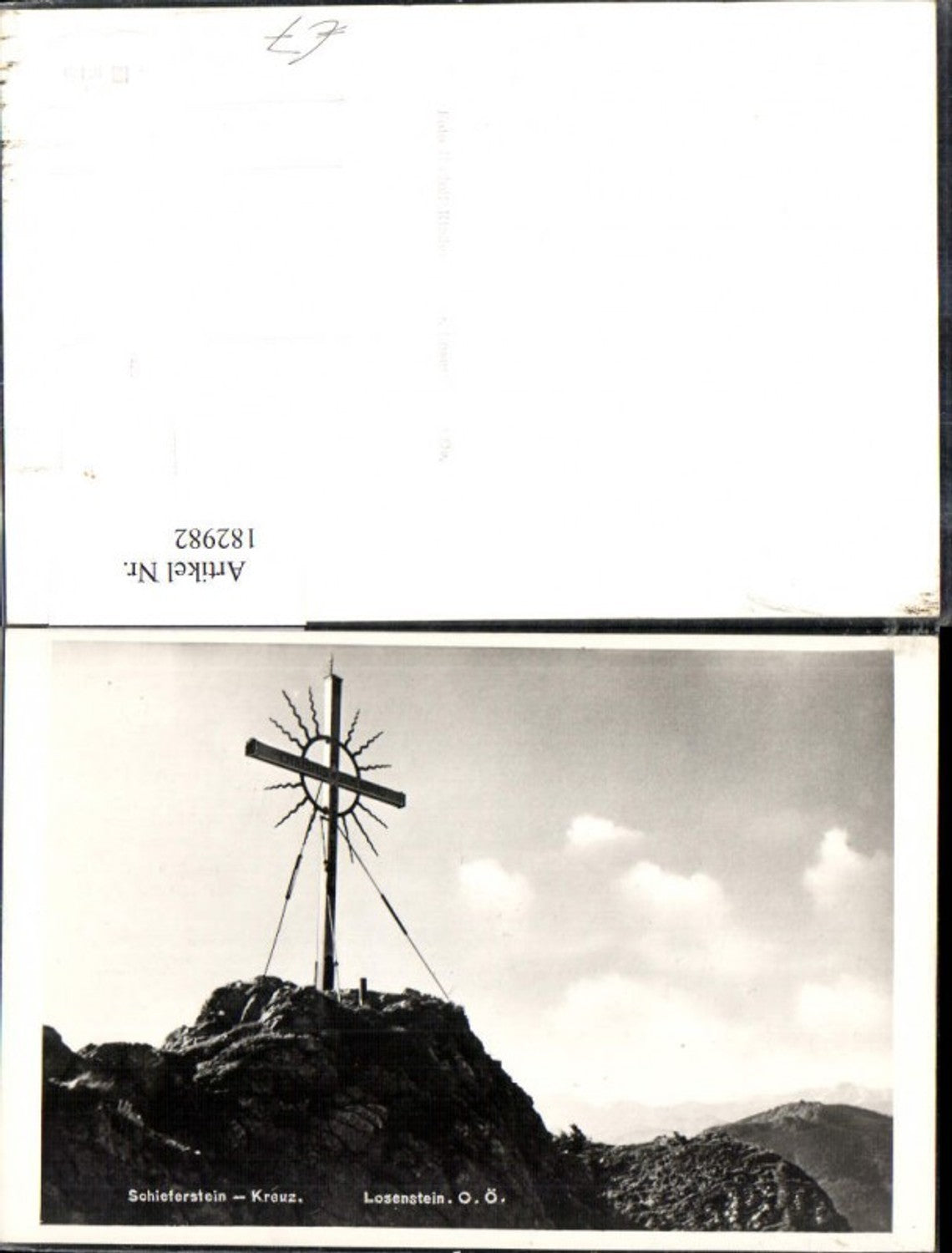 182982,Losenstein Schieferstein Kreuz Gipfelkreuz