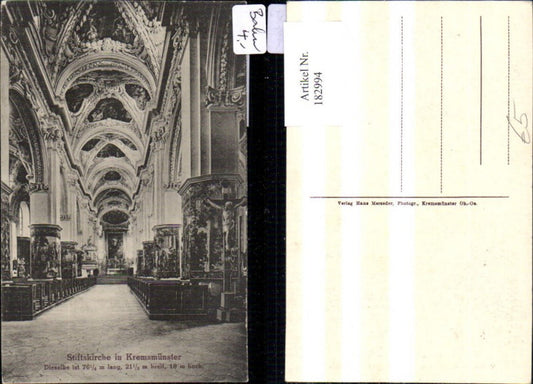 182994,Stiftskirche i. Kremsmünster Innenansicht m. Altar