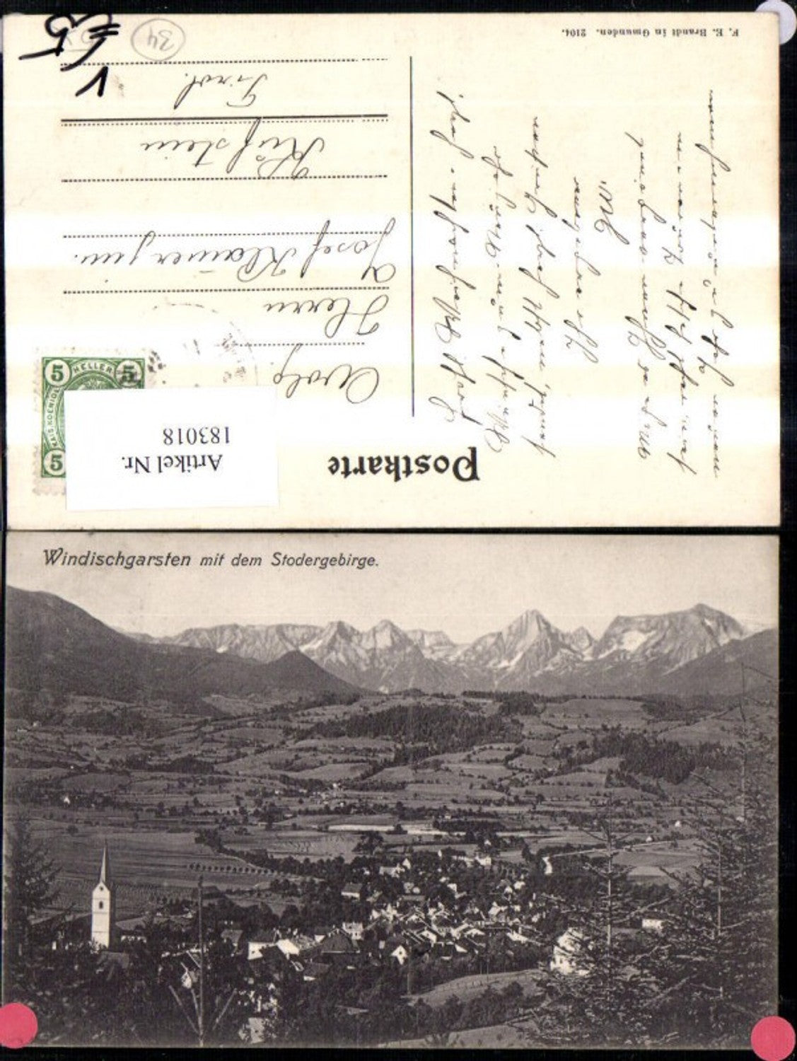 183018,Windischgarsten m. d. Stodergebirge pub F. E. Brandt 2104